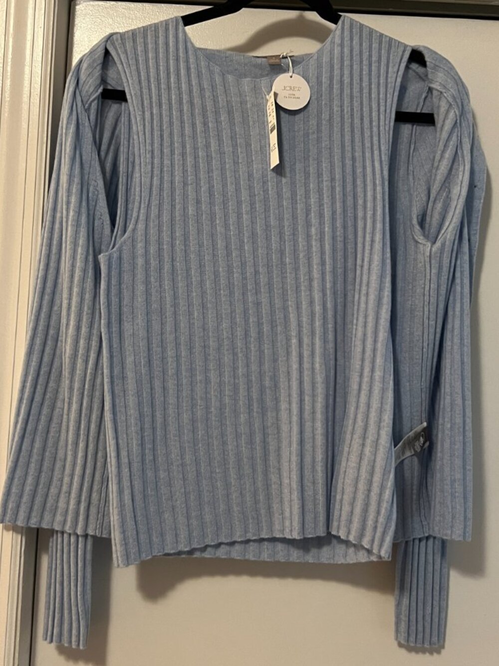 J.Crew Wide Rib Cashmere Cardigan Set, Blue - Size M (NWT) - Picture 6 of 6